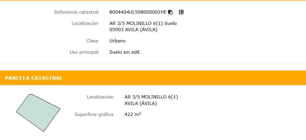 Terreno en Calle Padre Manuel, Ávila, Ávila de 422 m2