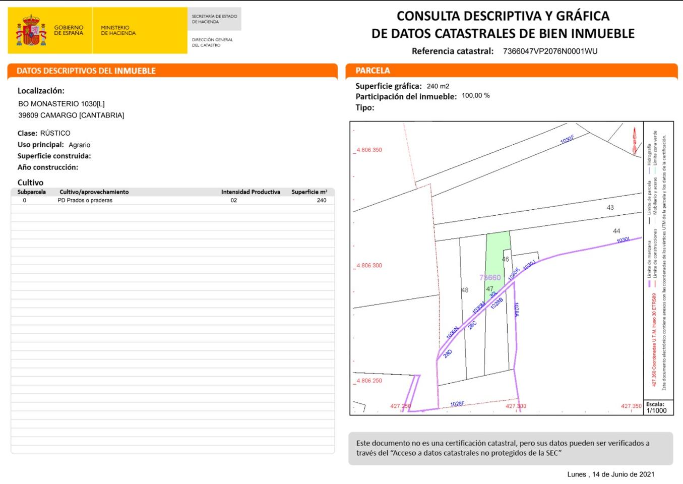 Terreno en venta en Cantabria