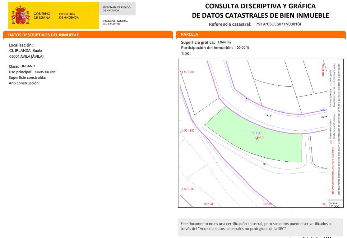 Terreno en venta en Ávila